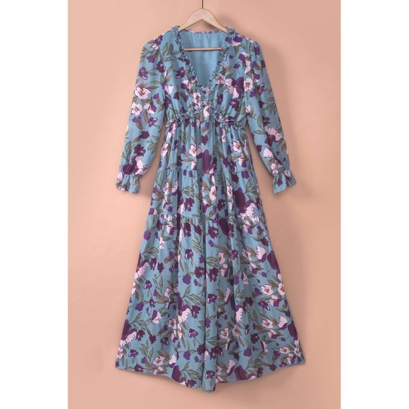 Wild Lotus Ruffle Tiered Maxi Dress - Picture 8 of 16